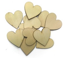 Natural Unfinished Cutout Shape Wooden Hearts for DIY Home Decoration 1-1/2"