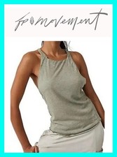 Free People FP Movement Exhale Racerback Active Tank Sage Green Large L New