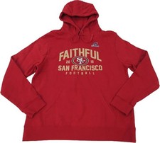 New 2019 Playoffs Faithful San Francisco 49ers Mens Sizes L-XL Red Hoodie