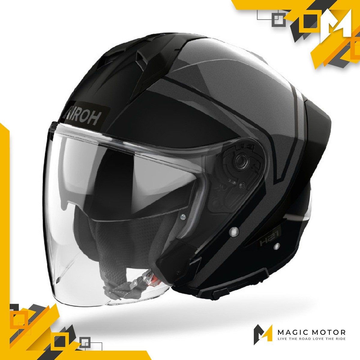 Airoh Motorradhelm Jethelm H 21 Xxxl Quadrat Schwarz-image