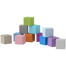 HOMCOM 12 PCs Soft Play Blocks Soft Foam Toy Blue