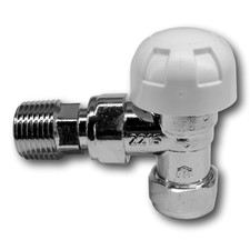 Myson 15mm Angled TRV Valve Body Only - With Accessory Kit - No Head Included