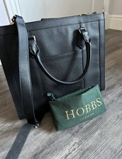 Hobbs Black Grainy Leather Handbag Tote Bag