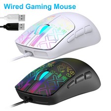 USB Gaming Mouse RGB Wired Mice Silent Ergonomic 6 Macro Buttons Adjustable DPI