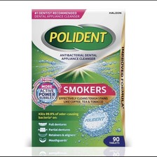 Polident Smokers Denture Cleaner Tablets 90 Ct Kills 99.9 Bacteria  Odor