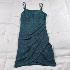 NWT Crystal Doll Juniors Green Sparkly Strapless Padded Dress Size 3