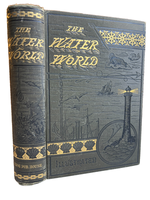 1884 WATER WORLD Victorian Ornate Gilded Book Sea Monsters
