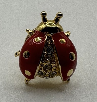 Vintage rot/gold Marienkäfer Marienkäfer Anstecknadel/Abzeichen/Brosche Emaille (K25) Zubehör Käfer