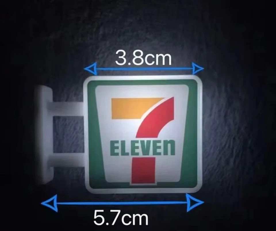 7-Eleven Miniature Light Sign Magnet Convenience Store Mini LED
