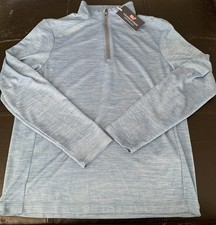 NWT Vineyard Vines On The Go Sankaty Quarter Zip Mens Small Blue Performance H2