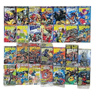 Lot of 28 Vintage WIZARD The Guide To Comics Magazines 90s  1993-1997 (3 Sealed)