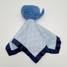 Cloud Island Blue Whale Anchor Lovey Security Blanket Plush Satin Trim 14  
