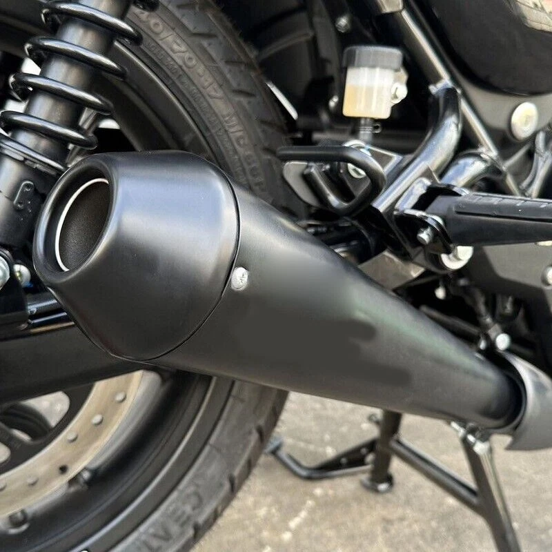 2* 17.5" Universal Motorcycle Motorbike Exhaust Pipe Muffler Fit For Cafe/Racer - Image 3 of 4