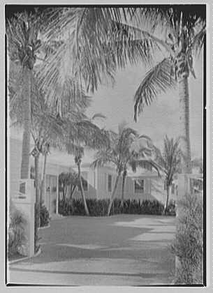 E.F. Hutton, residence on S. Ocean Blvd., Palm Beach, Florida. Entrance facade