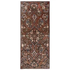 2'7"x6' Brown Vintage Zoroastrian Wool Hand Knotted Worn Down Runner Rug 2601