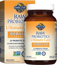 Raw Probiotics Ultimate Care - 100 Billion CFU - Dietary Supplement for Gut Heal