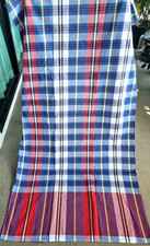 Cotton Fabric Loincloth Pha Kao Ma Thailand Kaoma Plaid Shawl Mat Blue Unisex