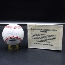Evan Longoria Signed Rawlings OML Baseball Autograph Upper Deck UD COA ZJ22505
