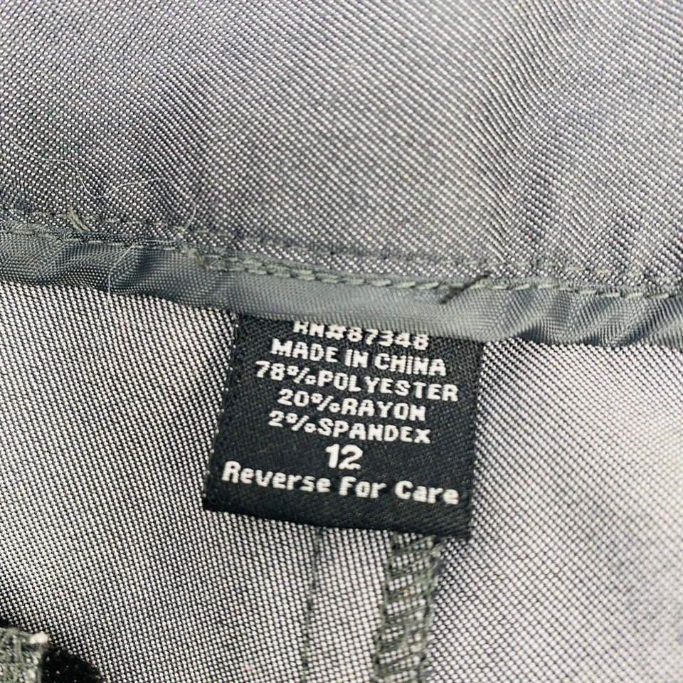 Pantalones de vestir Robert Louis para mujer talla 10 grises pantalones cinturón elástico carrera Foto 4 de 4