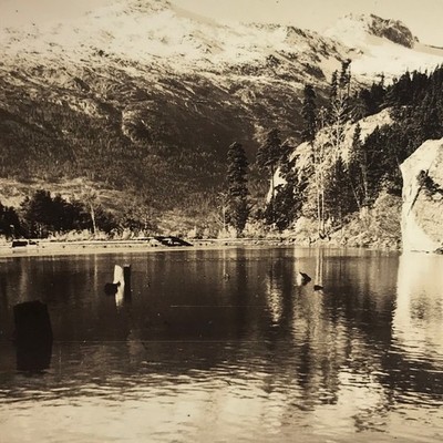 Northern Country Lake Mountains RPPC Vintage Postcard Real Photo by Dedman