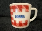 Westfield Heat Proof Vintage Milk Glass Personalized Mug Donna