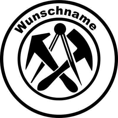 Dachdecker Zunft mit Wunschname Symbol Wandtattoo Auto 1 Aufkleber 14 cm