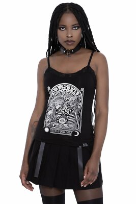 Killstar Mystery Death Skeleton Gothic Punk Strappy Tank Top Shirt KSRA002758