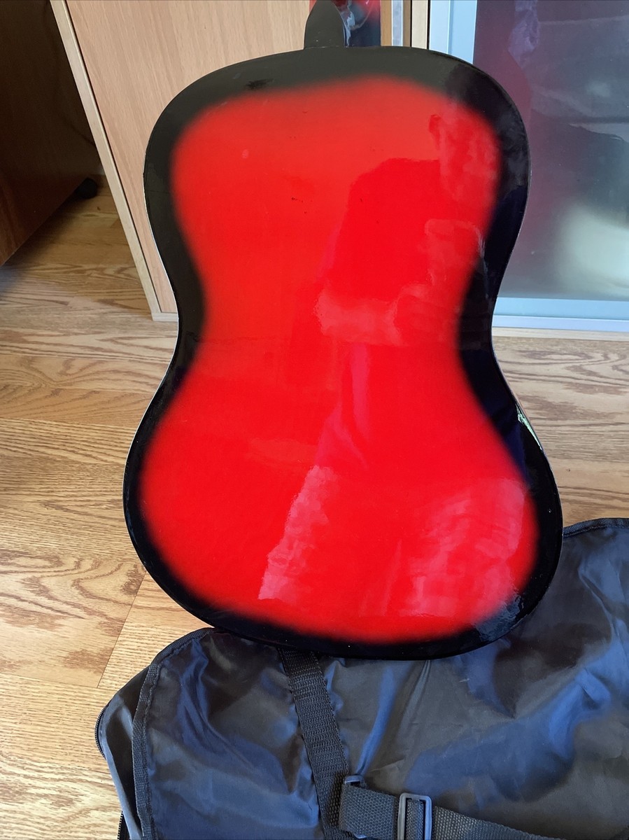 Classic Crescent Acoustic Guitar Hand Made Red Finish 38” Length W