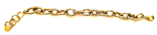 Stella & Dot Women's Bracelet Goldtone Links Sparkling Crystals Adjustable - Picture 5 of 17