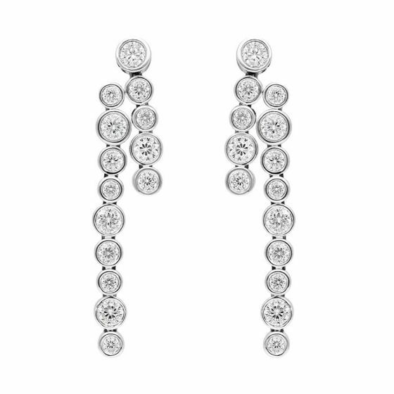 Beauitful Water Drops Design With 2.89CT Shiny Round CZ Women's Wedding Earrings
