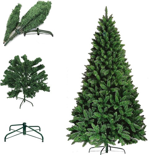 Green Christmas Tree 3ft 4ft 5ft 6ft 7ft 8ft Metal Stand Xmas Bushy Home Decor - Picture 20 of 60
