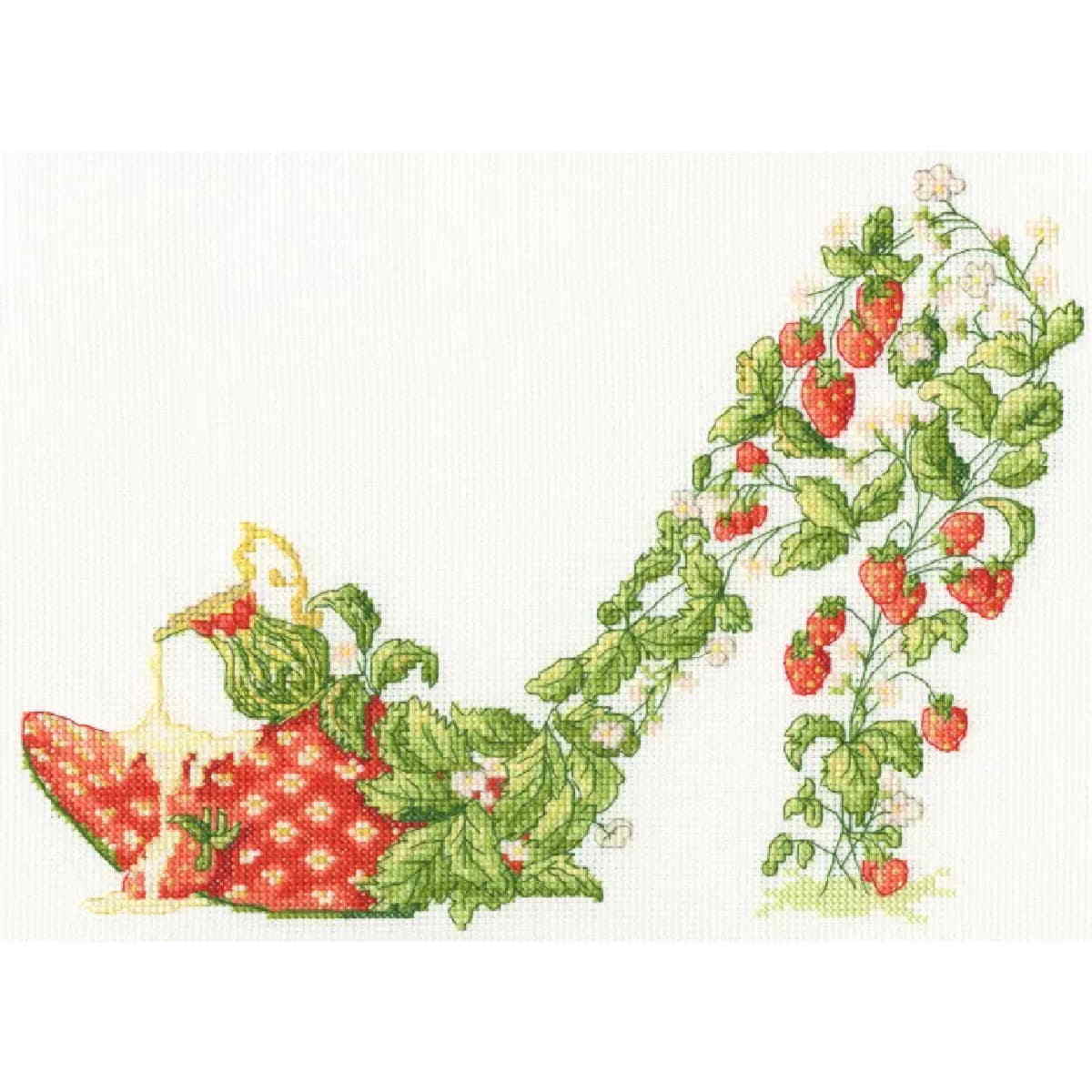 Bothy Threads counted cross stitch kit ""Strawberries And Cream"", XSK19, 29x21cm,