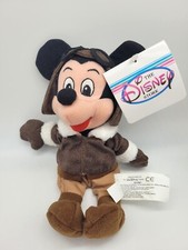 Disney Store MICKEY MOUSE Pilot Flying Ace Beanie Bean Bag Plush New w/ Tags