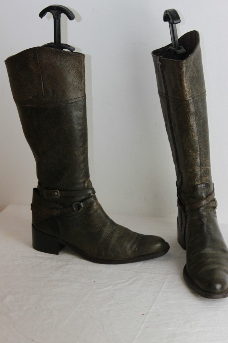 Bottes BLANCO En Cuir Fripé Marron Doublées Cuir Taille 40 - Occasion Bon état
