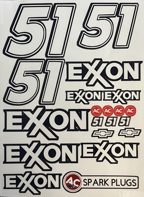 1/10 Scale Days Of Thunder  EXXON  #51 Vinyl Decal Sheet /Sponsor Stickers