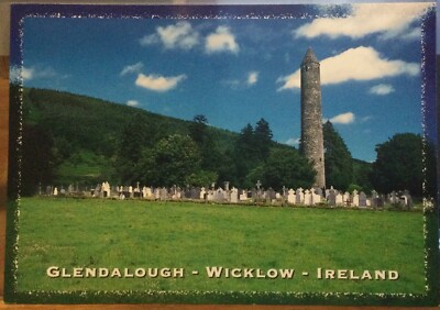 Irish Postcard GLENDALOUGH Wicklow Round Tower Graves P O'Toole John Hinde 2/984
