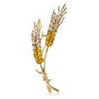 Sparkling Wheat Brooches For Women Unisex 6-color Beautiful Grain Plants Party