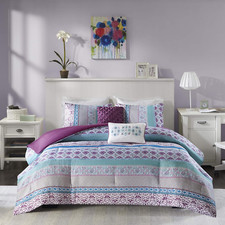 Cozy Comforter Set Casual Boho Pieced Design, Modern All Season Bedding Set with