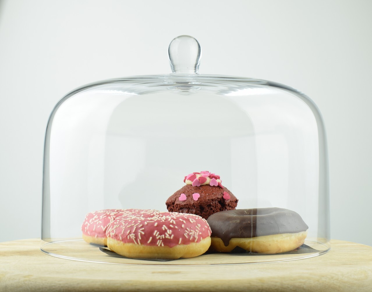 Handmade Glass Display Cover Cloche Bell Dome With Knob Tall 21 cm x 28 cm