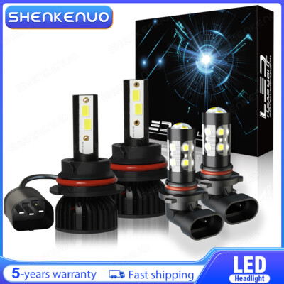 4Pcs For Ford Explorer Sport Trac 2001-2005 LED Headlight Fog Light Bulbs Combo