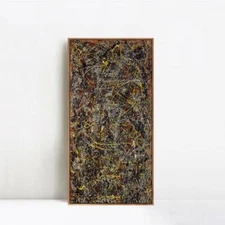 Framed Artwork Number 5 1948 by Jackson Pollock Abstract Wall Art Decor 20"x40" 