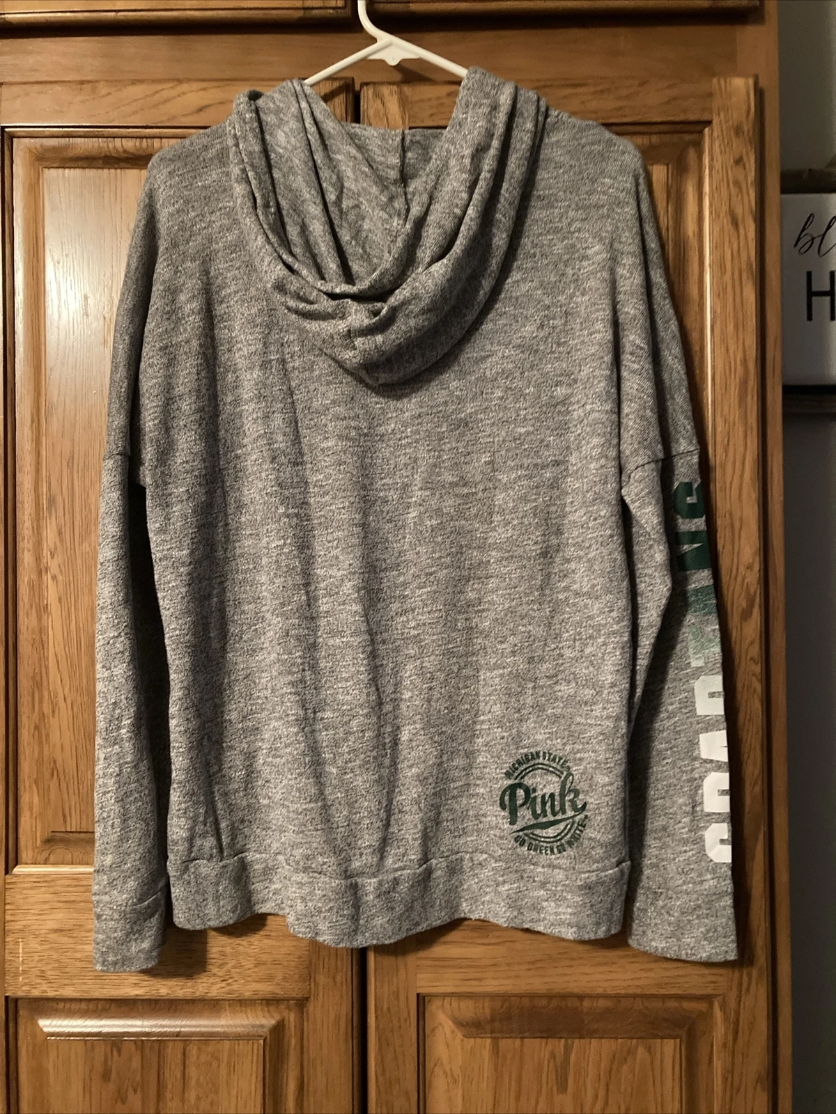 UNDERCOVER Felpa con cappuccio pull over donna MSU Spartans rosa Victoria's Secret taglia small
