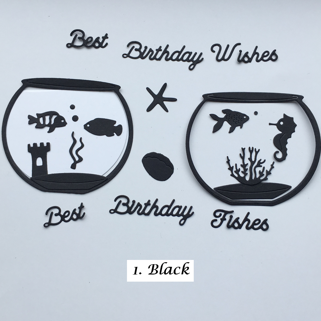 Fish Bowl / Aquarium Birthday Card Toppers Assorted Colours eBay