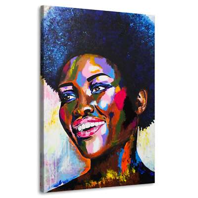 Afrikanische Frau Wandbild Leinwandbild Beautiful Smile Deko Kunst XL