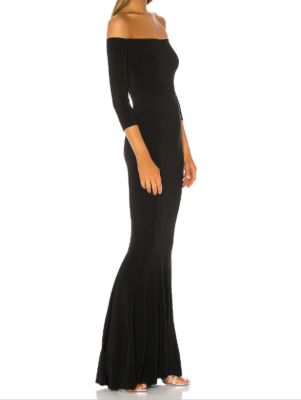 Norma Kamali Women's Kamali Kulture Off Shoulder Fishtail Gown Dress Black  XL/42 | eBay