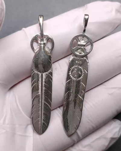REAL 925 Sterling Silver Indian Thunderbird Feather Pendant Charm DIY Jewelry - Picture 5 of 15