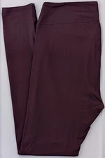 One Size LuLaRoe OS Leggings Solid Dark Plum Purple NWT 65