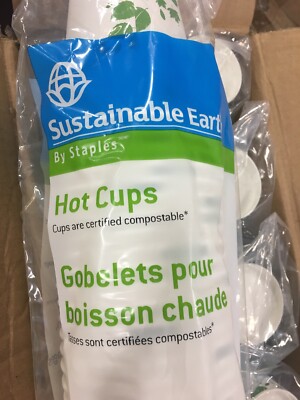 Sustainable Earth by Staples 12 oz White Blanc Disposable 500 Drinking Hot  Cups | eBay