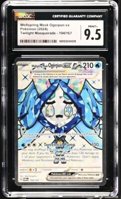 CGC Gem Mint+ 9.5 Wellspring Mask Ogerpon ex 194/167 Pokémon