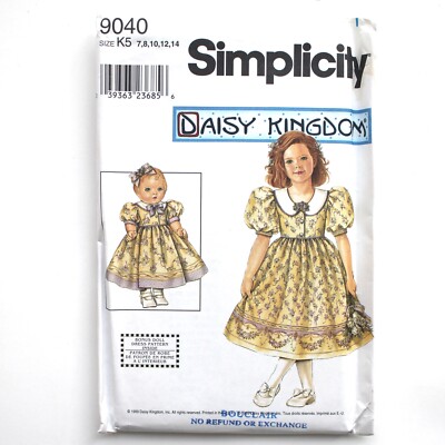 Simplicity Daisy Kingdom Pattern 9040 dress & 18 